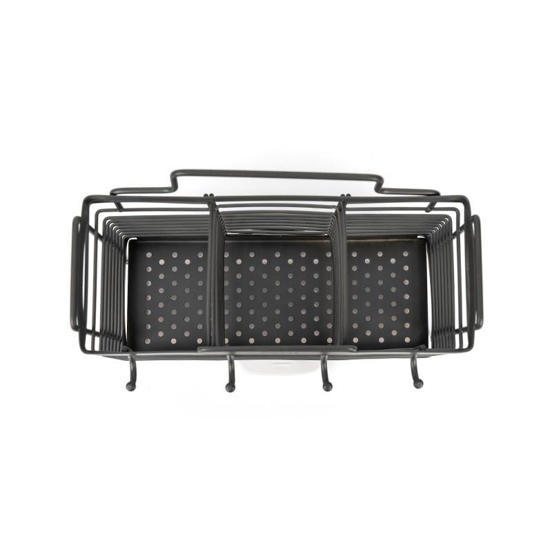 Rack de secagem de pratos com 3 compartimentos e suporte para utensílios