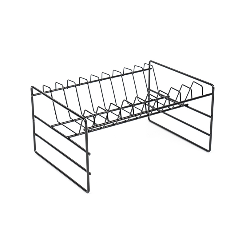 Rack de armazenamento de pia multifuncional preto para utensílios