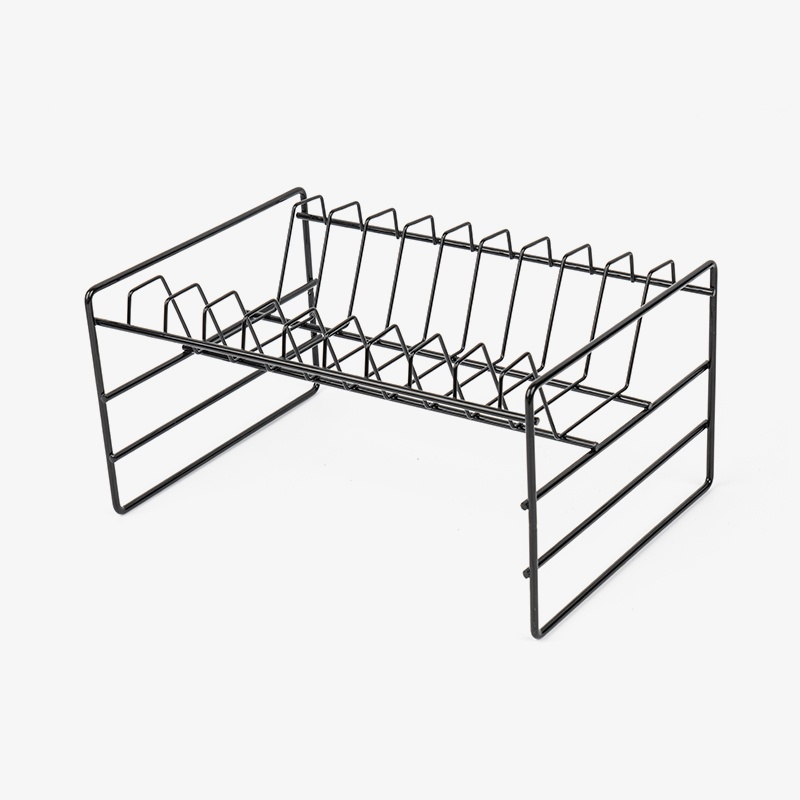 Rack de armazenamento de pia multifuncional preto para utensílios