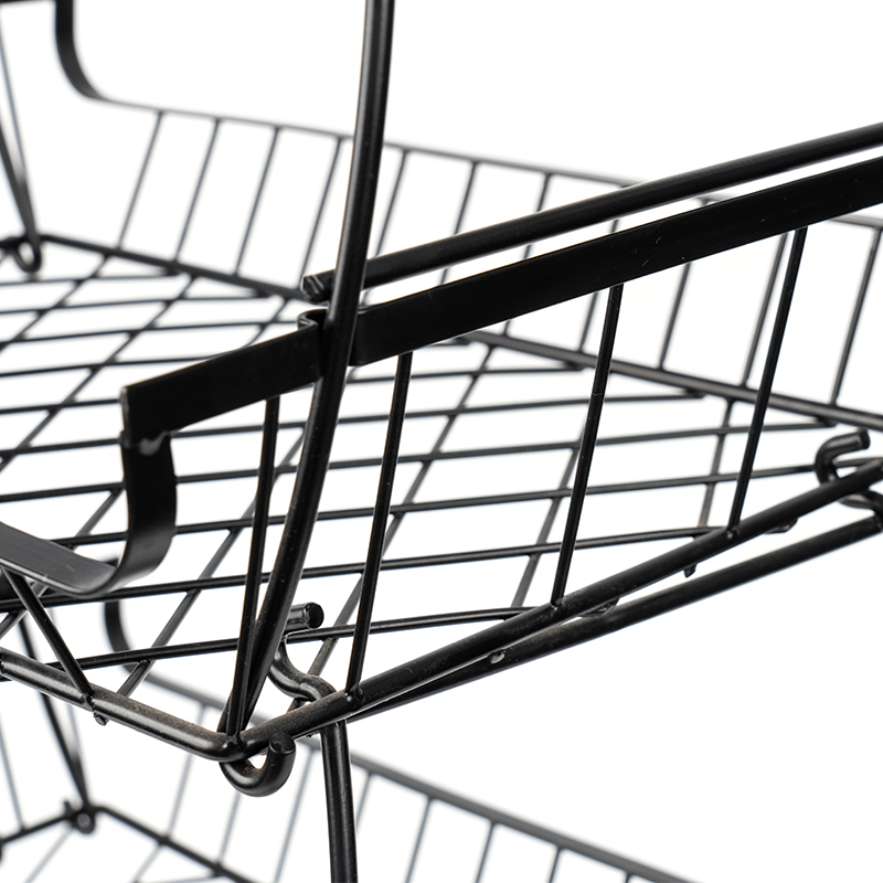 Cesta empilhável de frutas e vegetais de 4 camadas com rodas giratórias