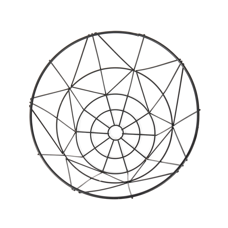 Lixeira redonda preta de malha de arame para escritório e quarto