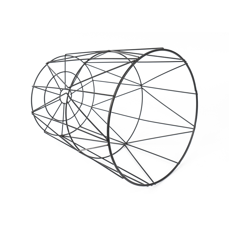 Lixeira redonda preta de malha de arame para escritório e quarto