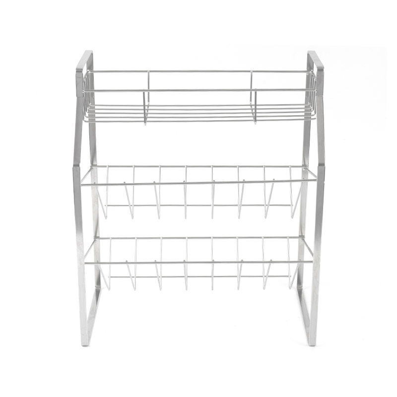 Rack de especiarias preto de 3 camadas com suporte de parede para cozinha