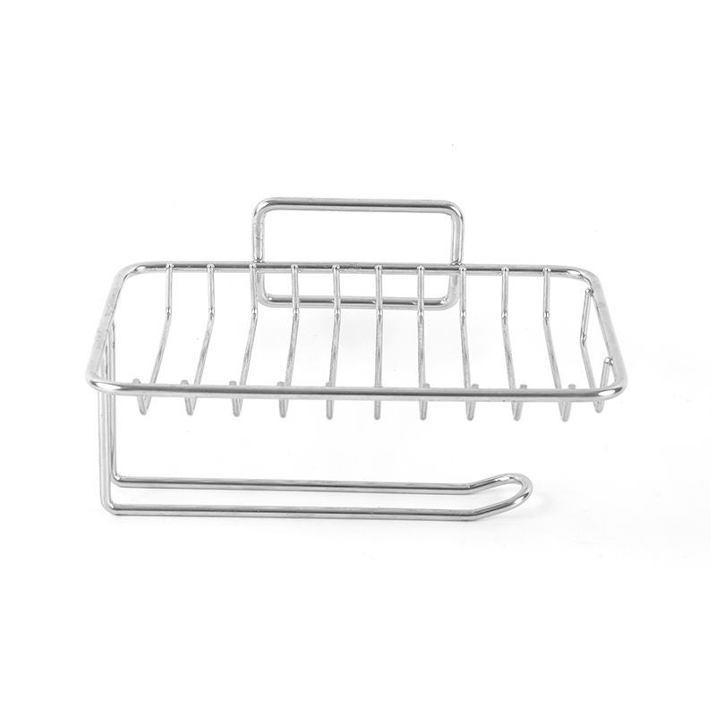 Saboneteira de cerâmica com autodrenagem e suporte de aço inoxidável