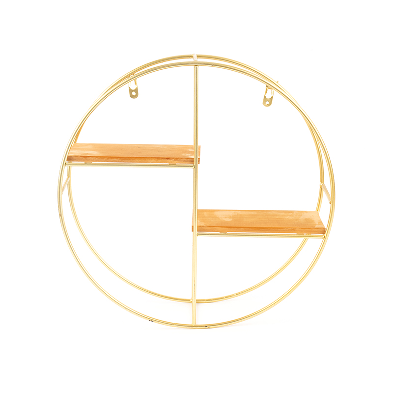 Prateleira de parede redonda dourada