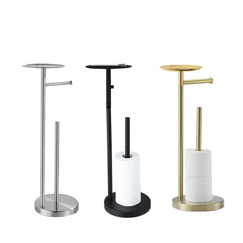 Suporte independente para papel higiênico com prateleira de armazenamento